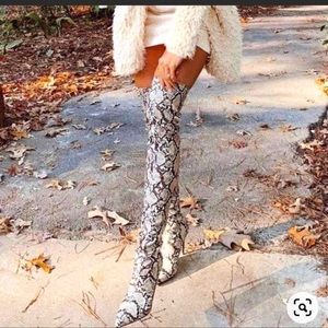 Snakeskin Steve Madden thigh high boots